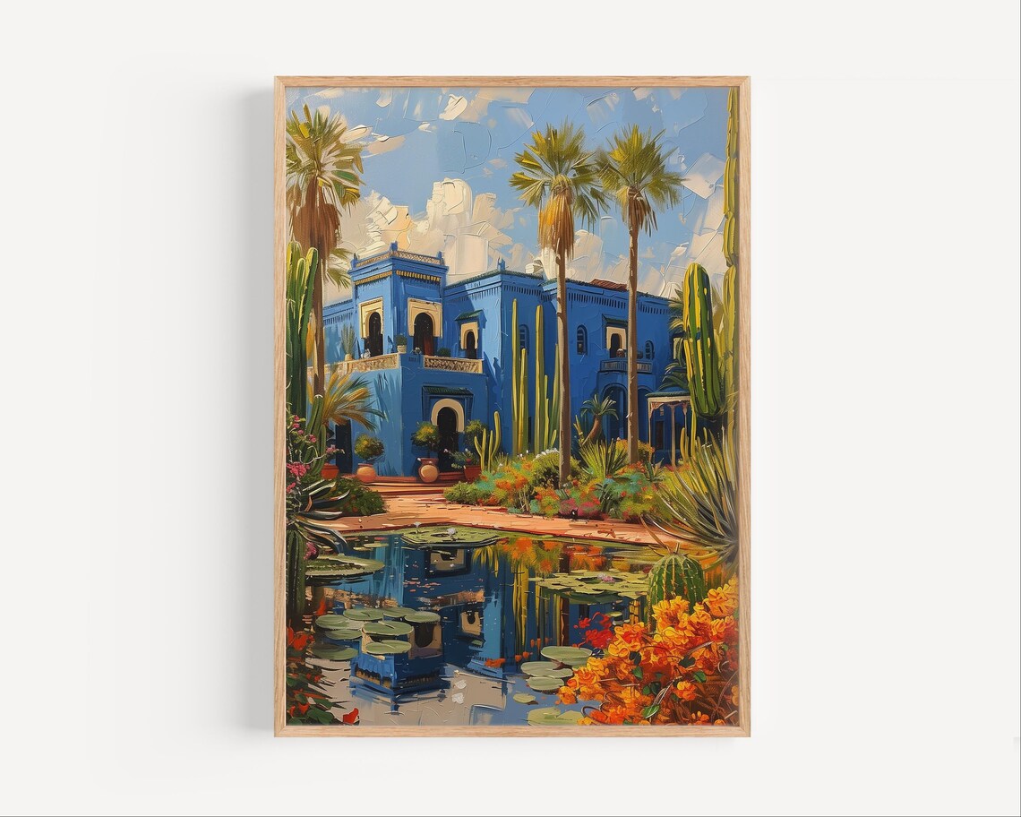 Jardin Majorelle Marrakech Blue Villa Palm Garden Morocco Poster