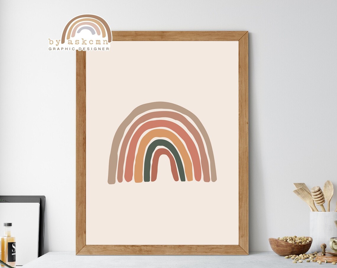 Rainbow Wall Decor Print Living Room Art Print Bedroom Wall Art Nursery Print Art Boho Wall Art Baby Room Poster Wall Decor Print