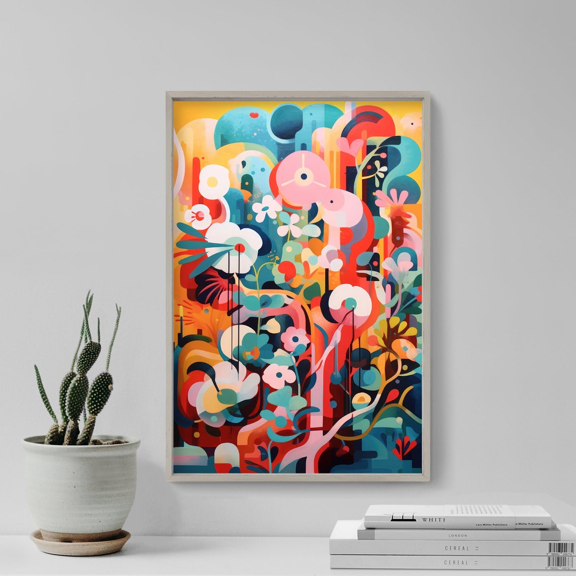 Sun Soaked Abstract Floral Colorful Modern Expressionist Poster