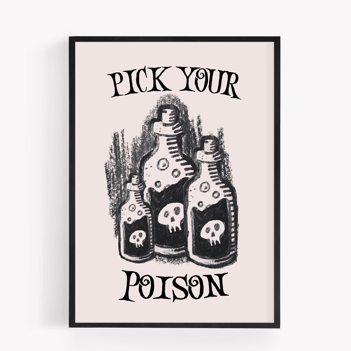 Pick Your Poison Skull Potion Bottles Vintage Halloween Poster - Image 6