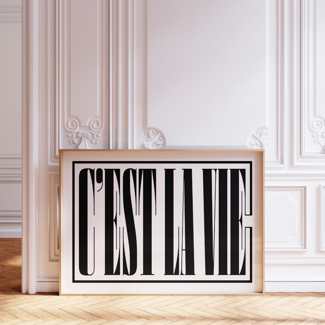 C'est La Vie Bold Black Typography Minimalist French Saying Poster