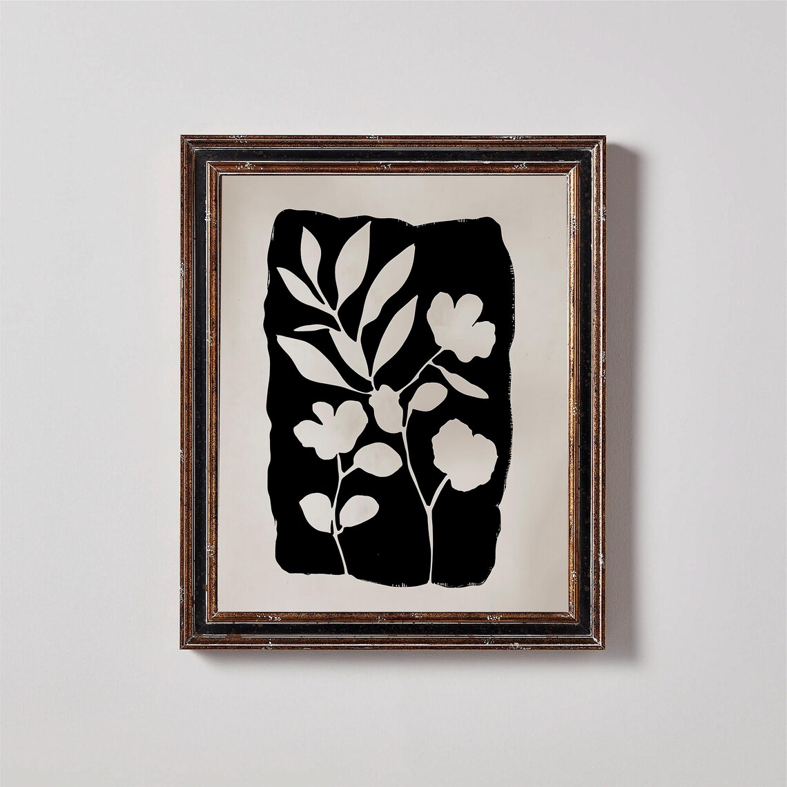 Delicate Neutral Wildflower Sprigs Vintage Botanical Wall Art