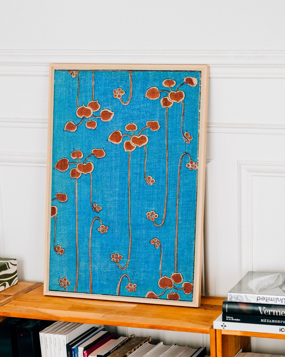 Watanabe Seitei Vine Illustration Blue Japanese Botanical Poster - Image 3