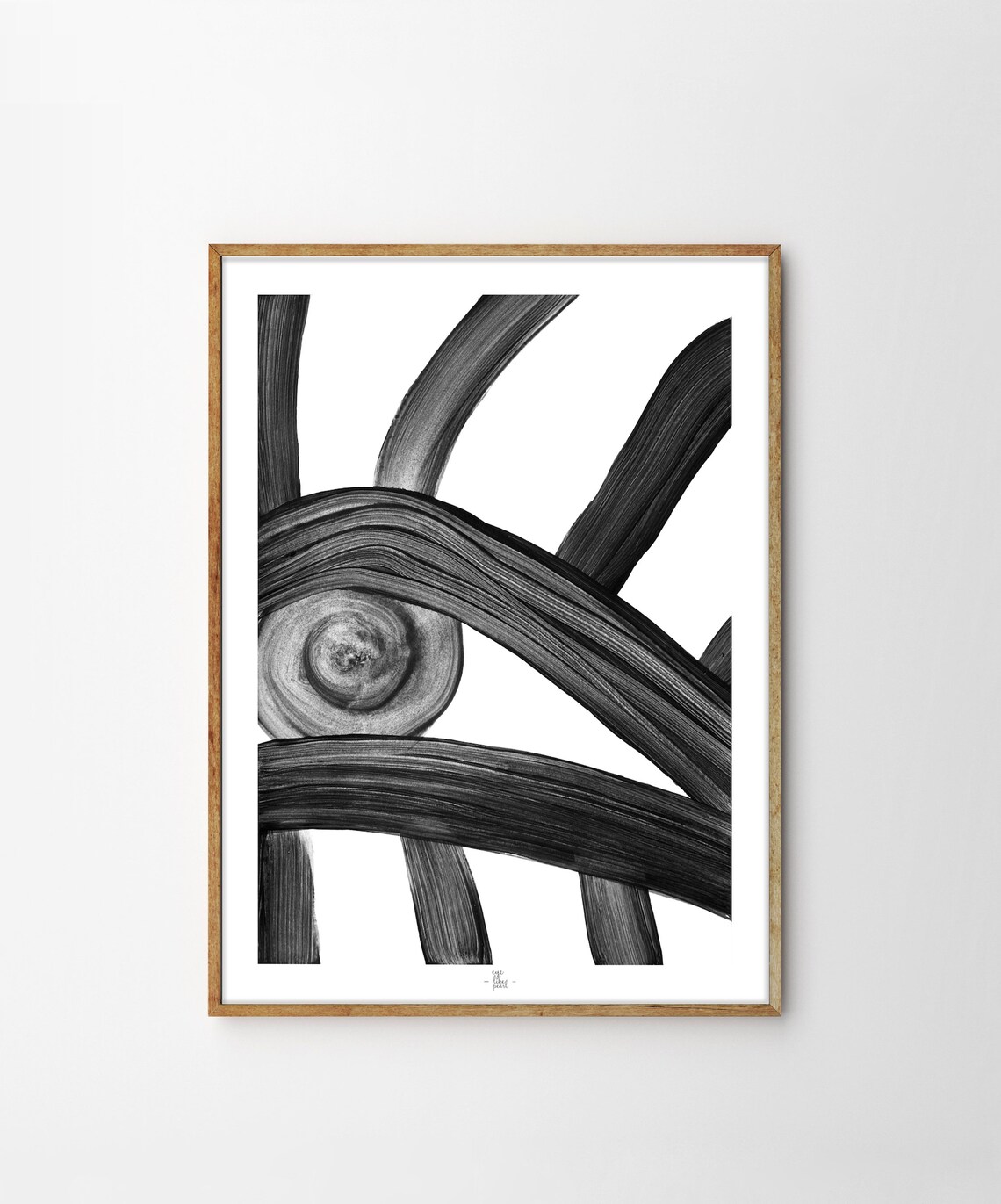 Abstract Eye Of Brushstroke Strands Black Monochrome Art Poster - Image 5