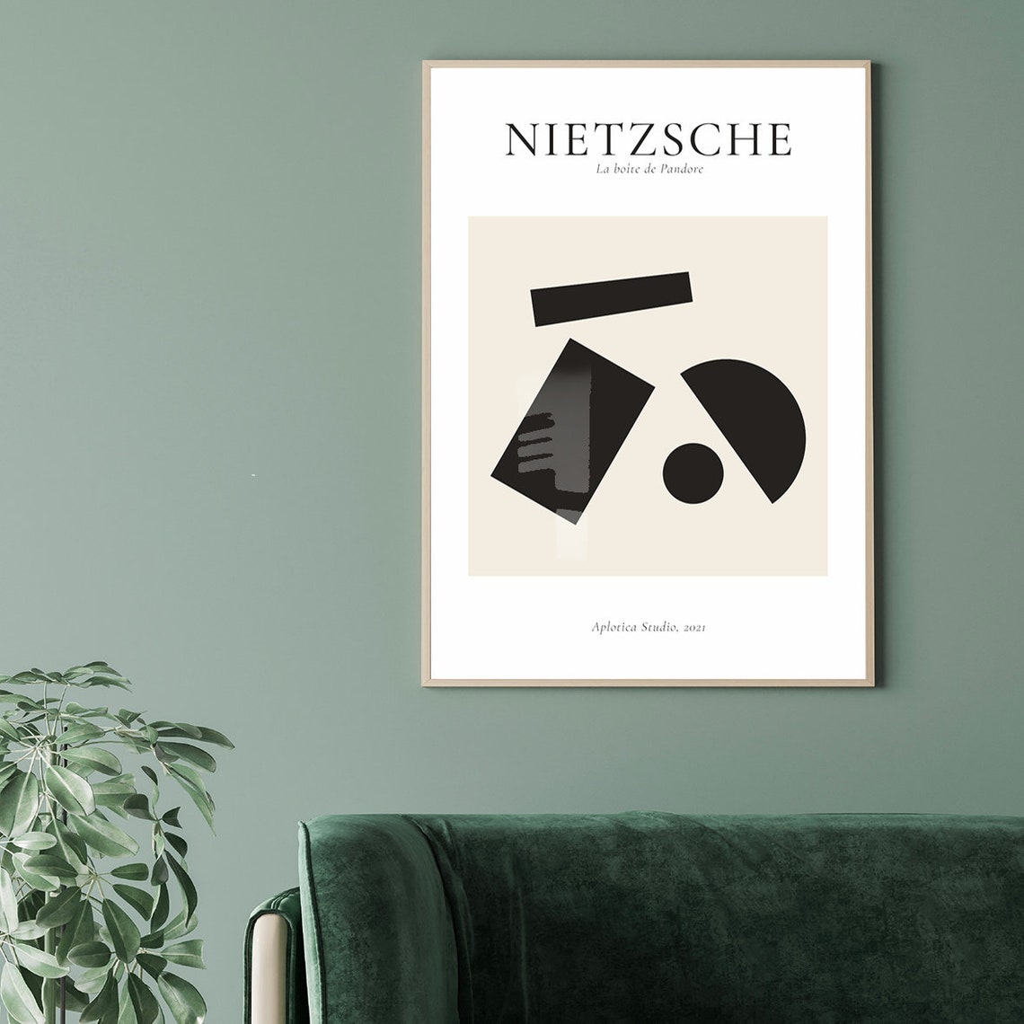 Nietzsche Geometric Abstract Black Shapes Gallery Exhibition Poster - Image 2