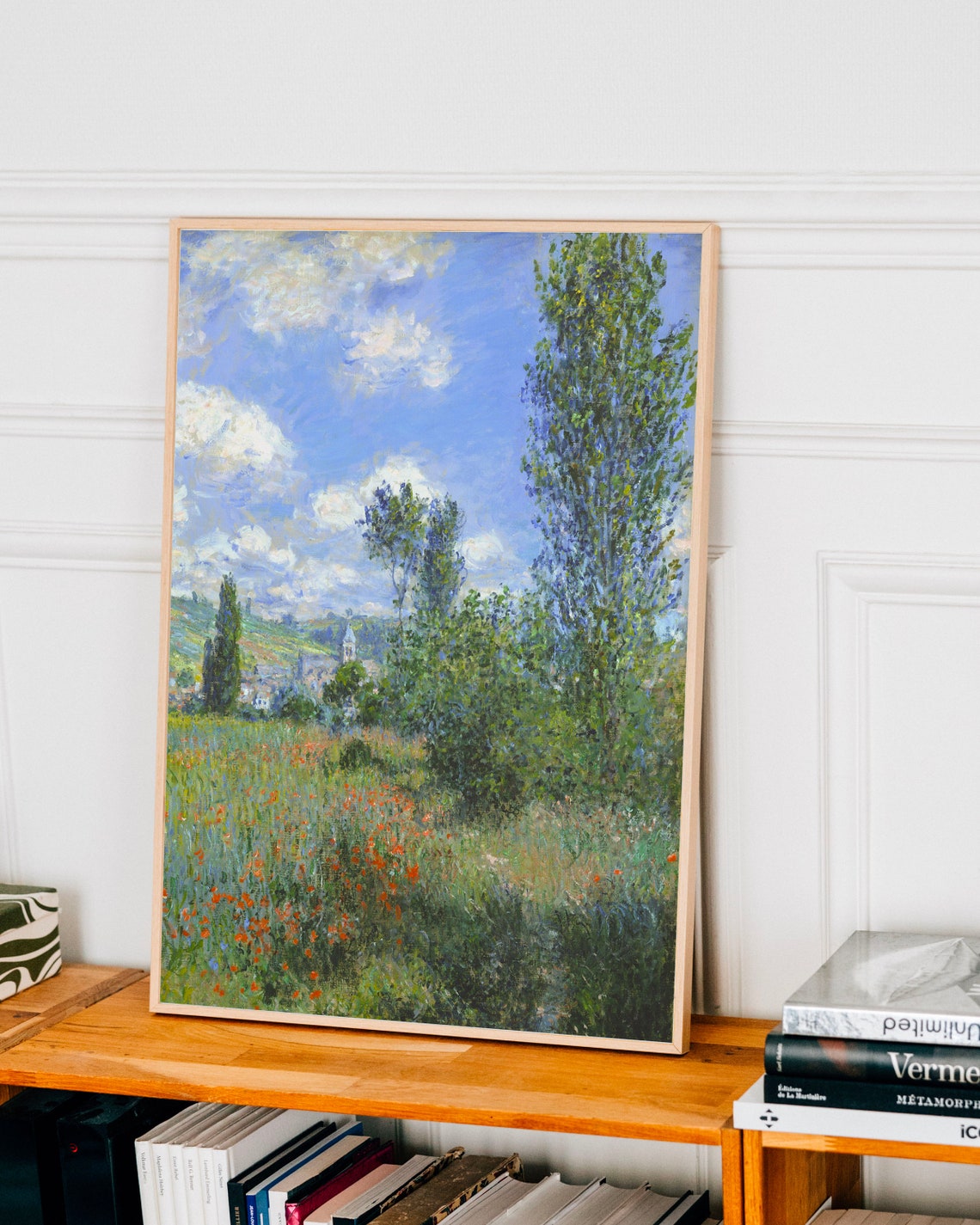 Claude Monet Vetheuil Impressionist Landscape Poster with Poppy Fields - Image 3