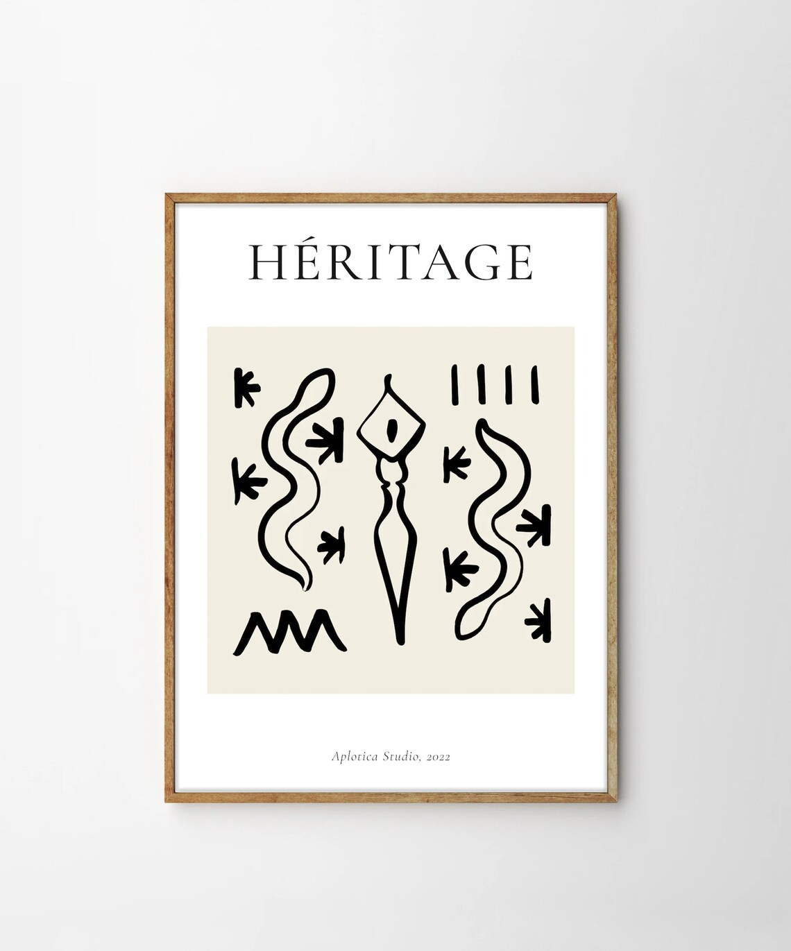 Héritage French Abstract Tribal Line Art Gallery Exhibition Poster - Image 4