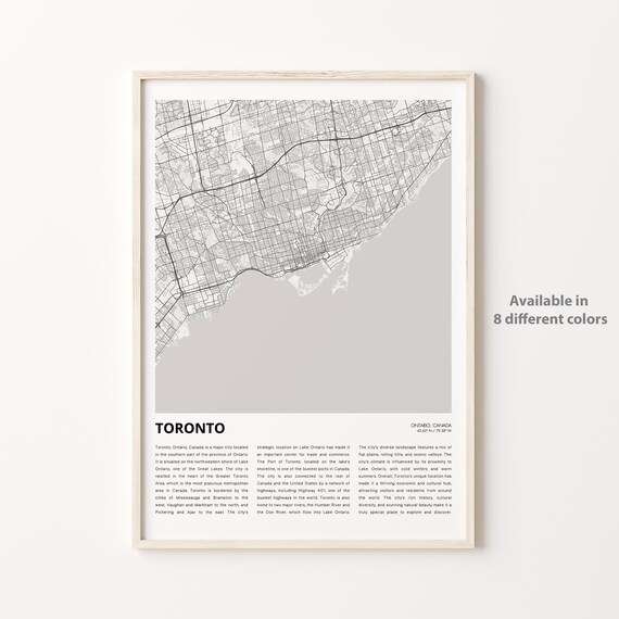 Toronto Ontario City Street Map Minimalist Canada Travel Poster