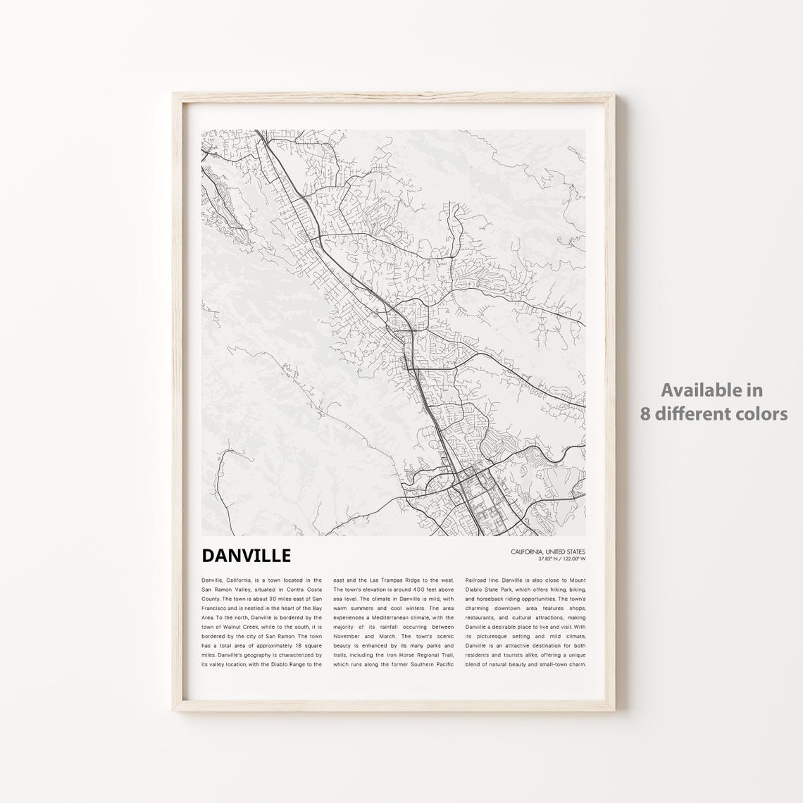 Danville Map Print Travel Wall Decor Art Housewarming Gift