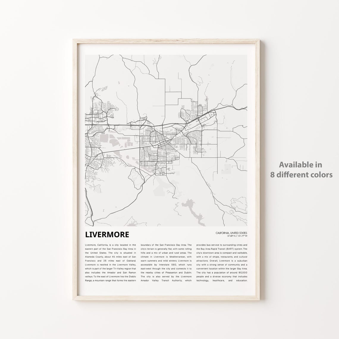 Livermore Map Print Travel Wall Decor Art Housewarming Gift