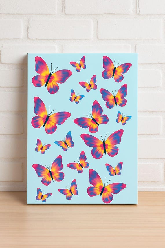 Retro Tie Dye Butterflies Poster Art