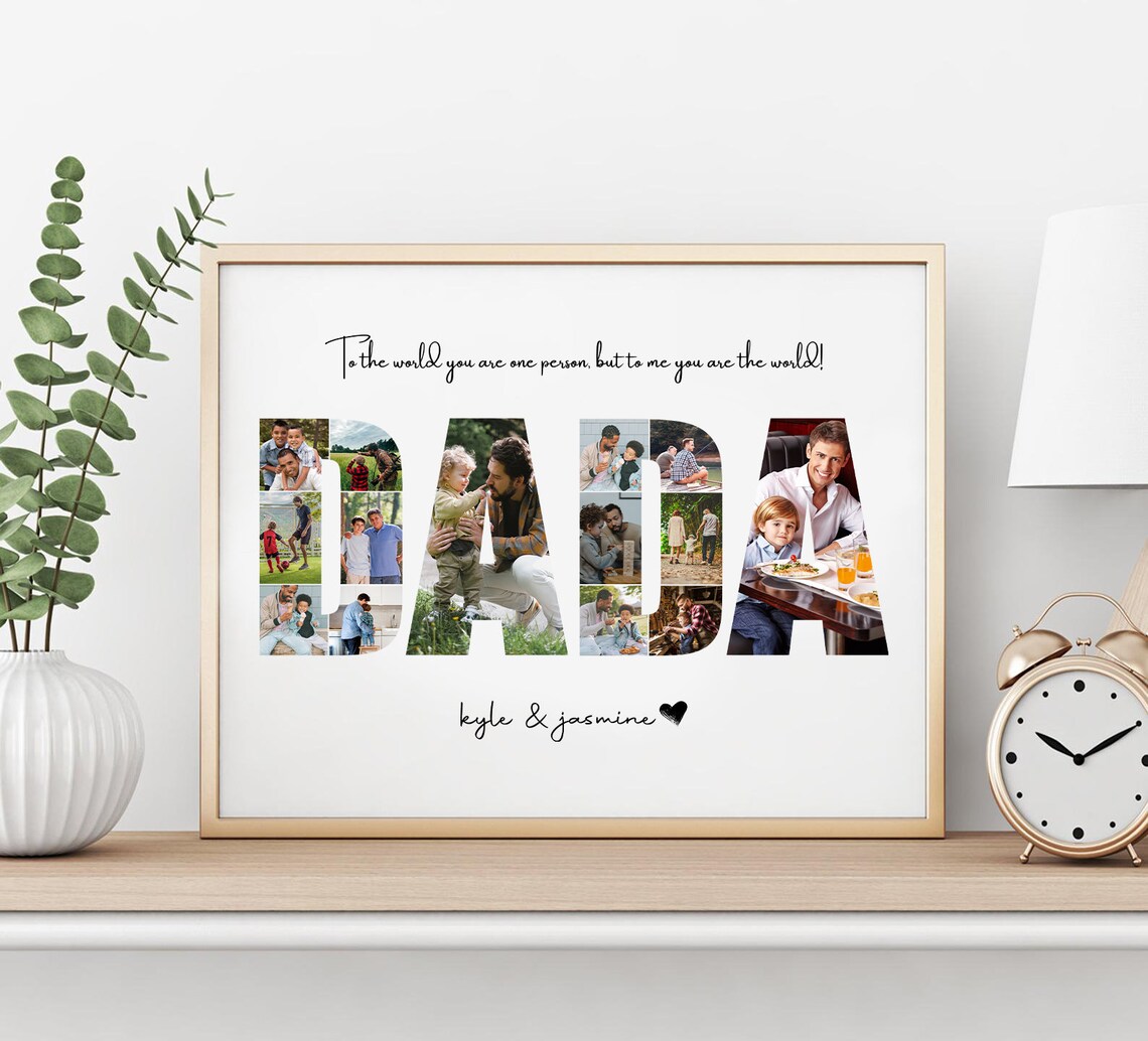 Personalized Photo Collage Template, Gift for Dada