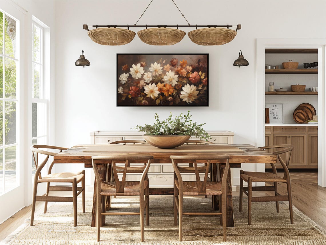 Frame Tv Art Fall Flowers Neutral Art Dark Moody Fall Tv Art Rustic Fall Vintage Art Autumn Fall Thanksgiving 169 Ratio Tv2 - Image 4