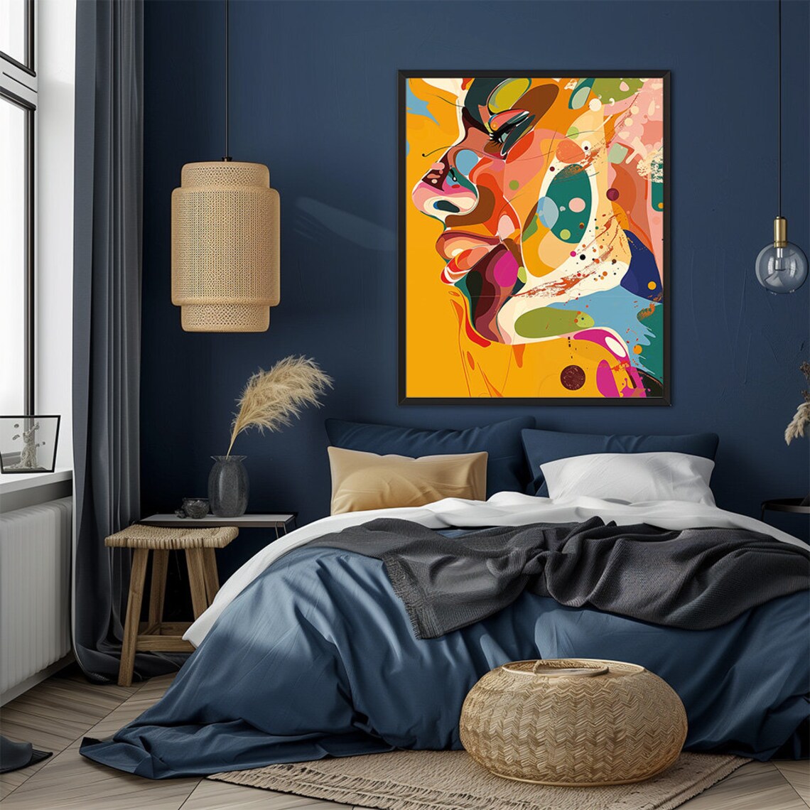 Abstract Colorful Woman Face Bold Modern Pop Art Portrait Poster - Image 3