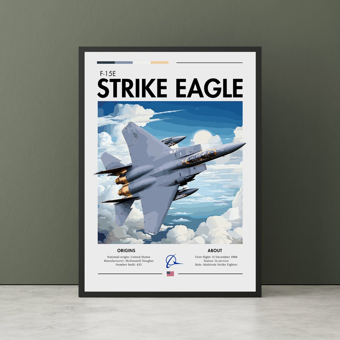 F15e Strike Eagle Aviation Art Poster, White Cliffs