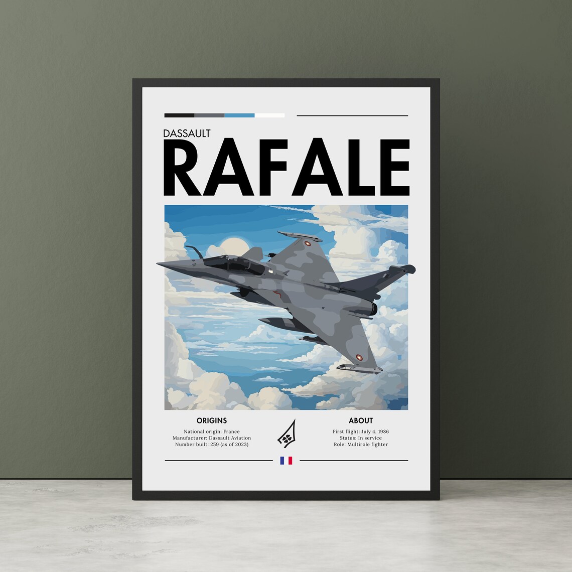 Dassault Rafale Aviation Art Print, Multirole Fighter
