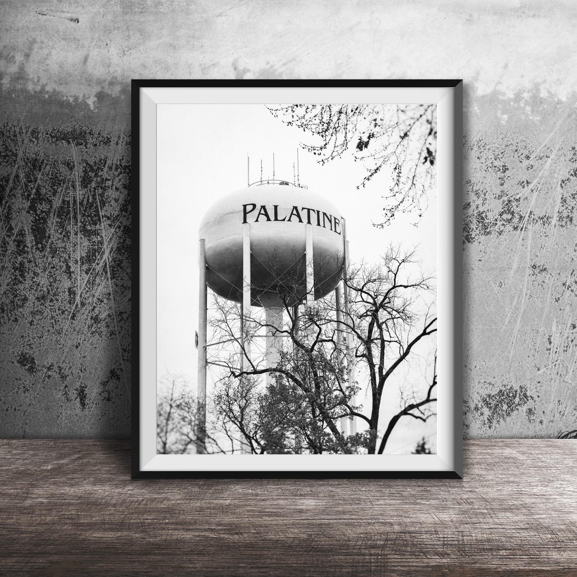 Palatine Illinois Water Tower Sign Autumn Trees Suburb Poster - Image 2