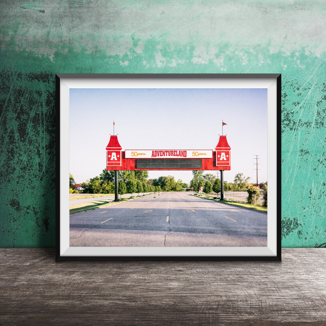 Adventureland 50 Years Entrance Gateway Sign Altoona Iowa Poster