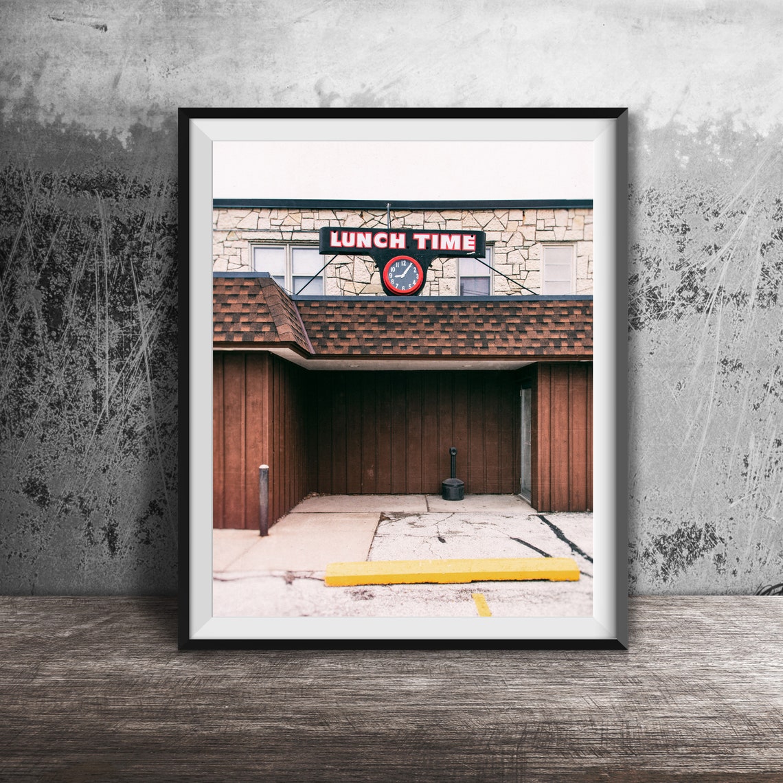 Lunch Time Vintage Restaurant Clock Sign Retro Photography Poster