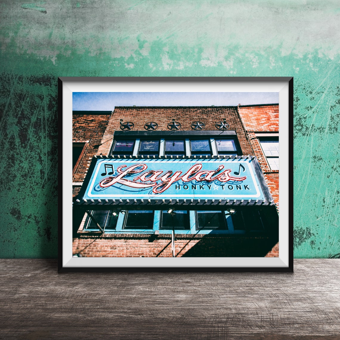 Laylas Honky Tonk Nashville Tennessee Sign Photography Street Art Wall Art Photo Broadway Music City Photography
