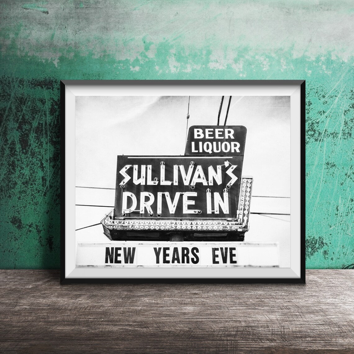 Sullivan's Drive In Beer Liquor New Years Eve Vintage Sign Poster - Image 2
