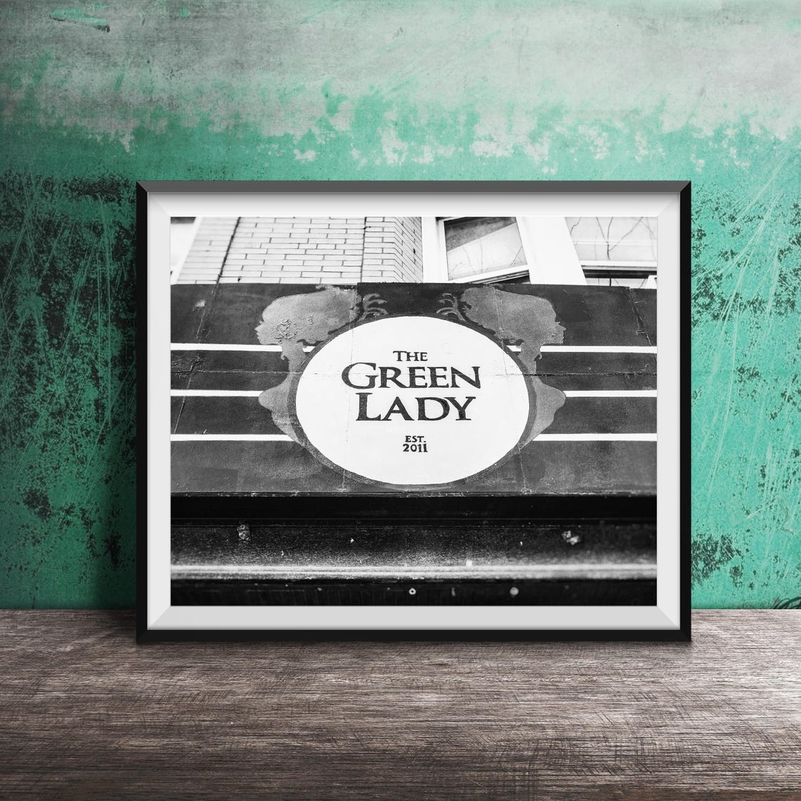 The Green Lady Est 2011 Painted Wall Sign Lakeview Chicago Poster - Image 2