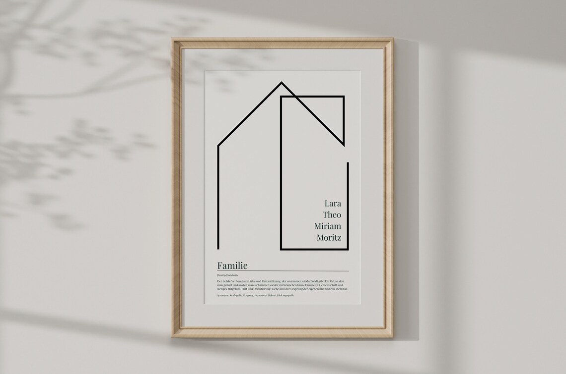 Personalized Family Definition Poster, Home Wall Art Print