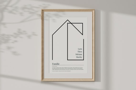 Personalized Family Definition Poster, Home Wall Art Print
