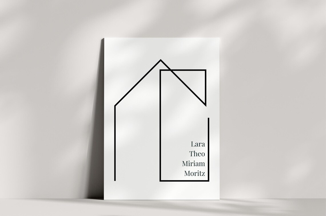Personalized Family House Poster, Name Custom Print - Image 3