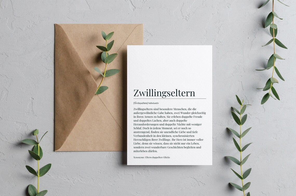 Twin Parents Postcard Print, Double Happiness Gift - Image 4