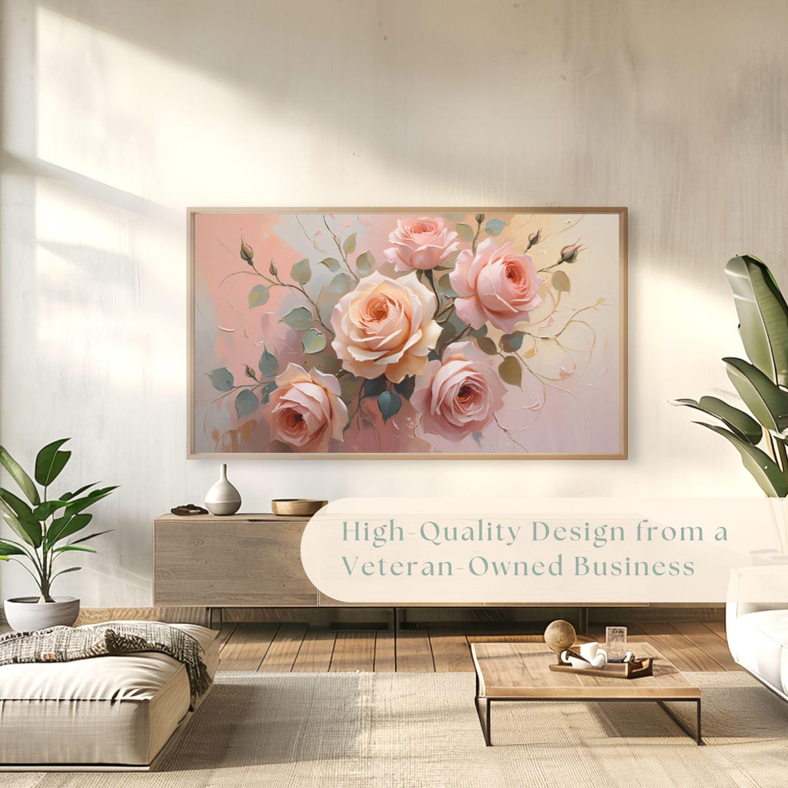Blush Pink Roses on Soft Pastel Background Elegant Floral Poster - Image 4