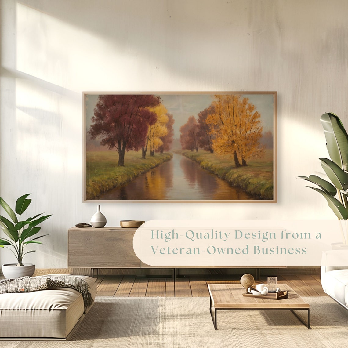 Golden Autumn Woodland Stream with Colorful Fall Trees Poster - Image 4