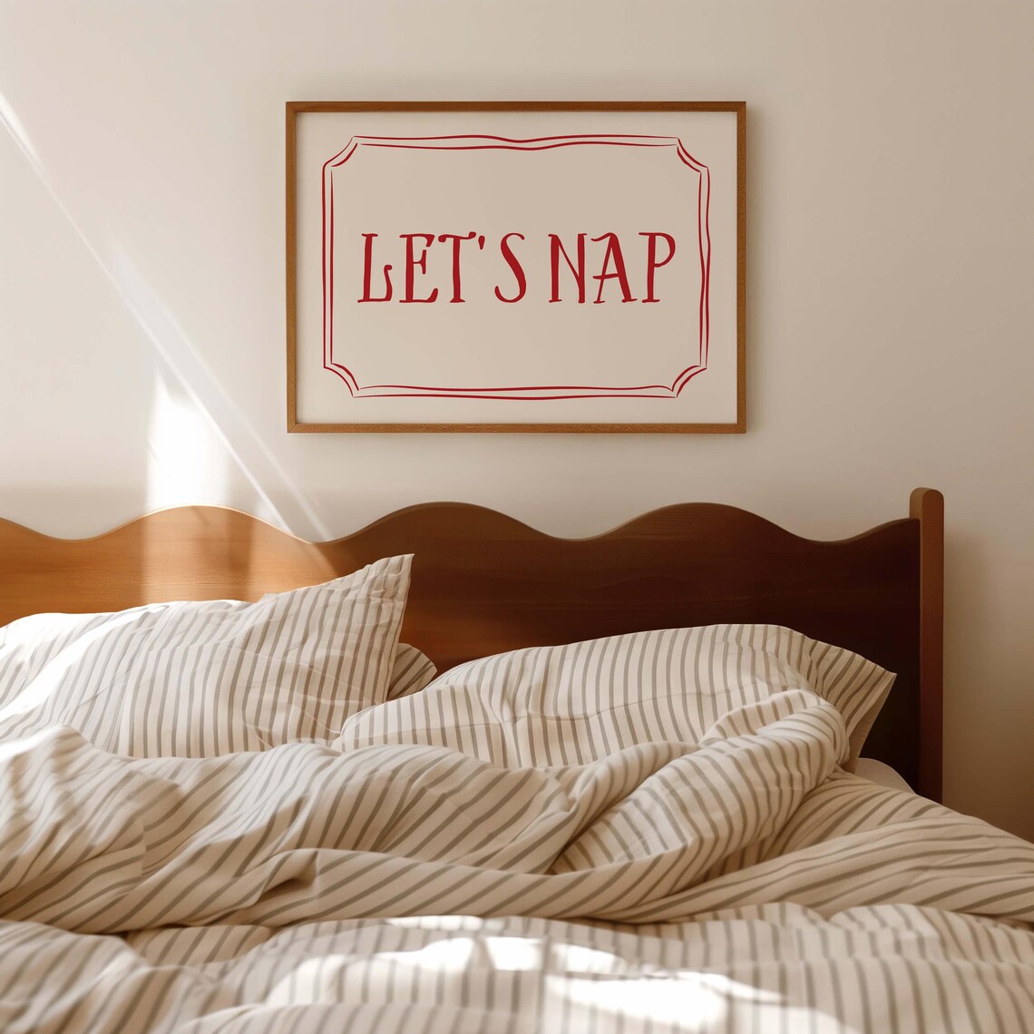 Lets Nap Above Bed Aesthetic Bedroom Art Print - Image 2