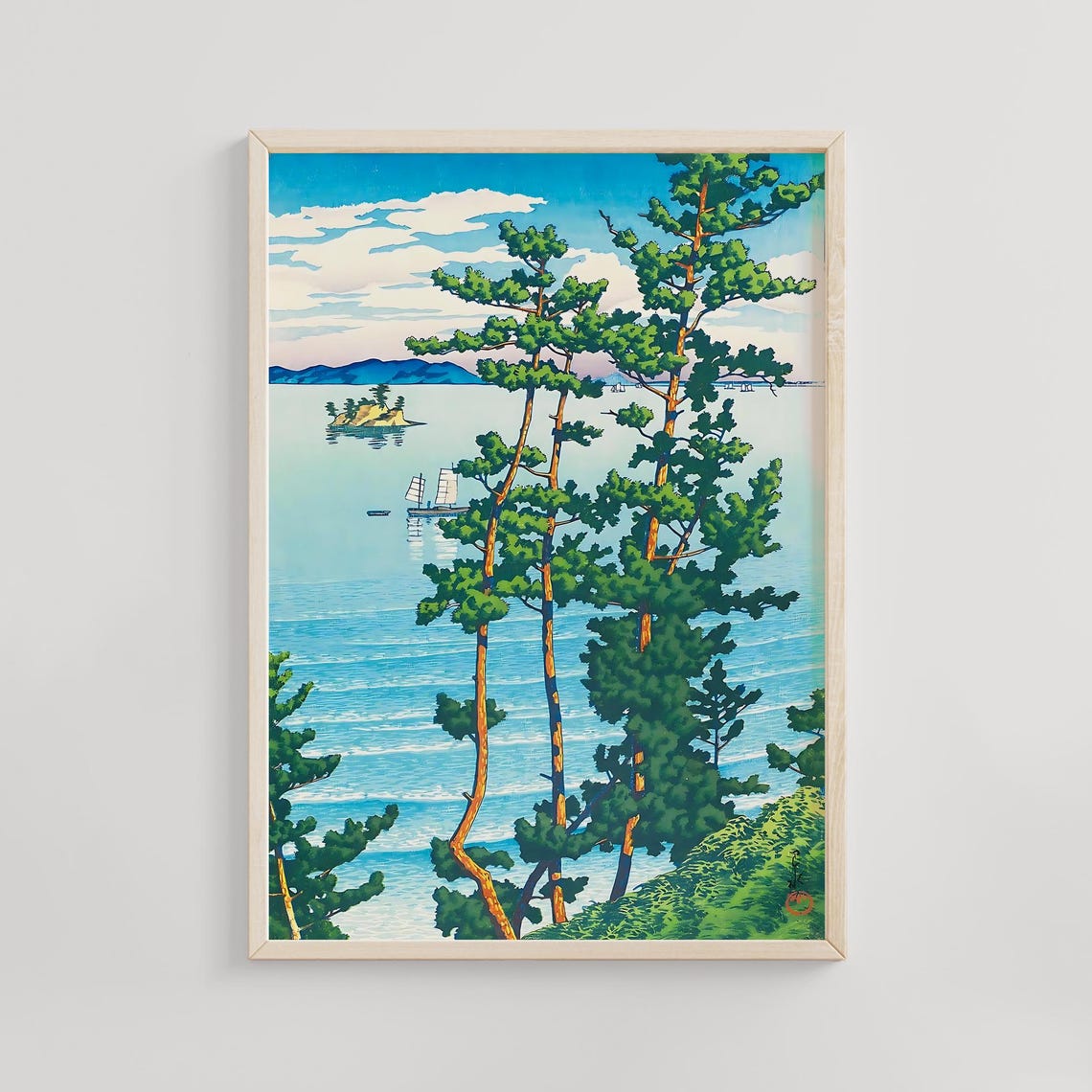 Nishi Park Fukuoka From Kawase Hasuis Souvenirs Of Travel 1930s Scenic Japan Woodblock Print Vintage Japanese Art Landscape Poster