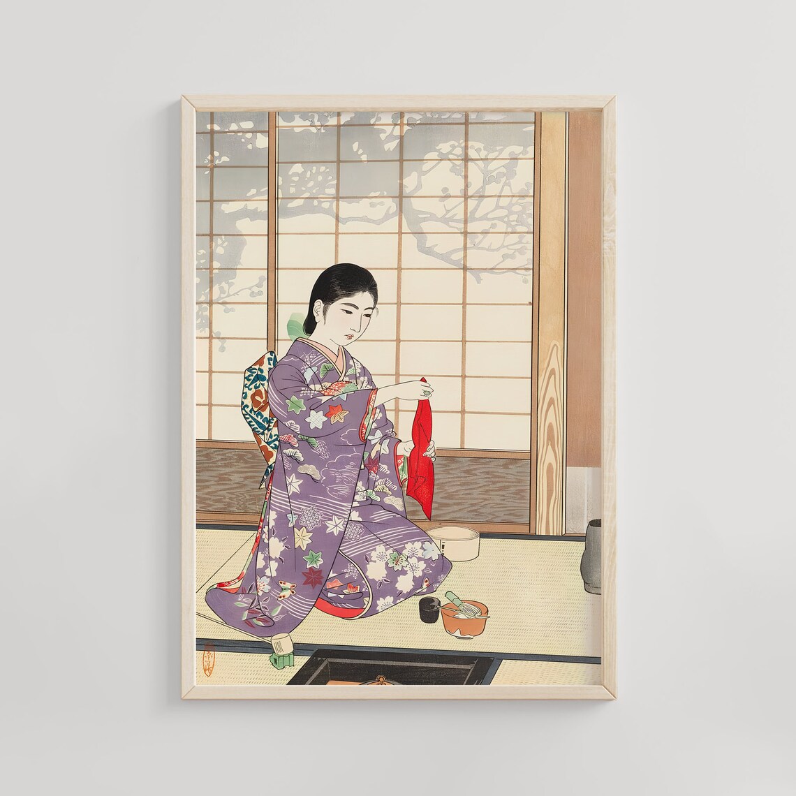 Tea Ceremony In Early Spring, Ukiyo-E Art Print