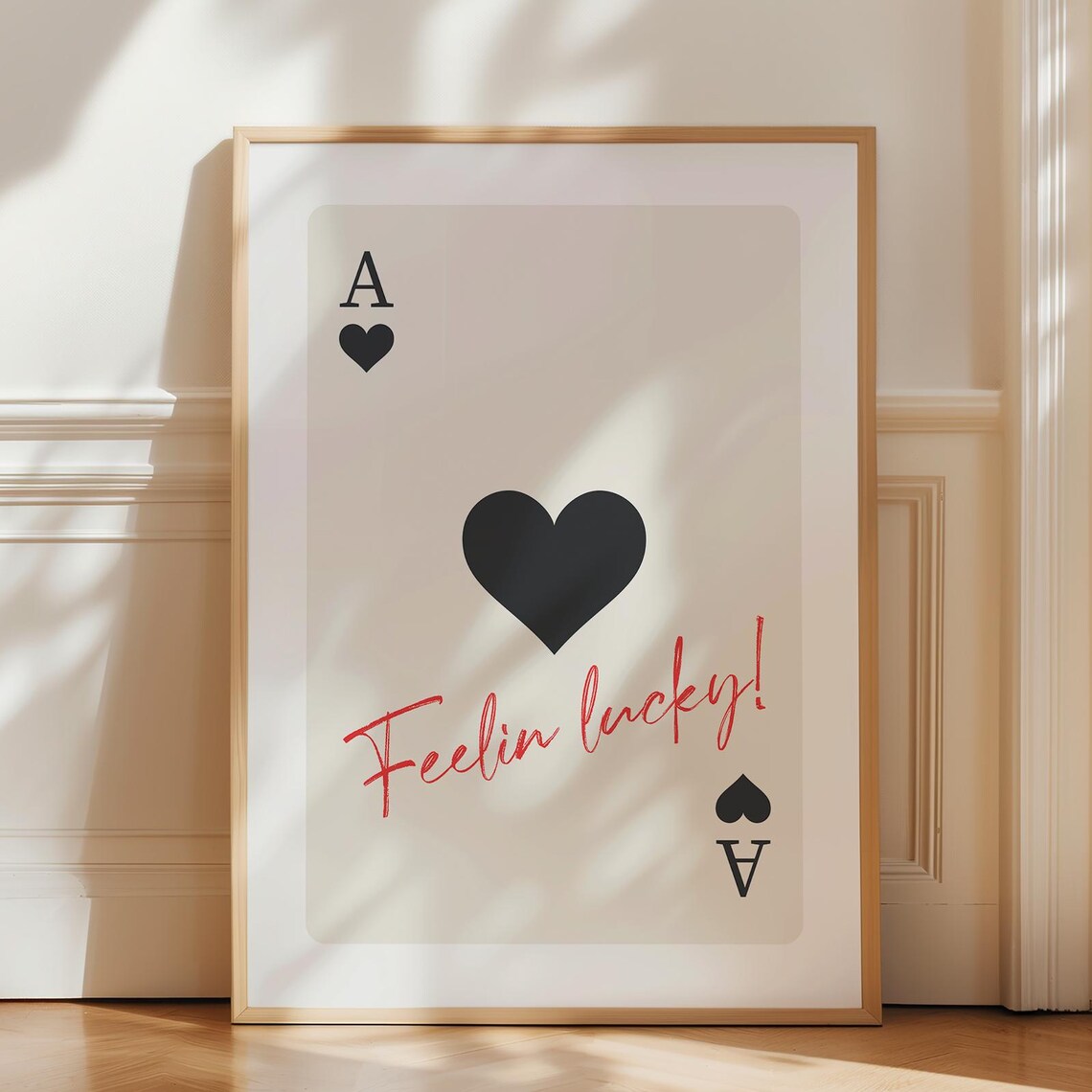 Ace Of Hearts Playing Card Feelin Lucky Casino Bar Wall Decor Poster