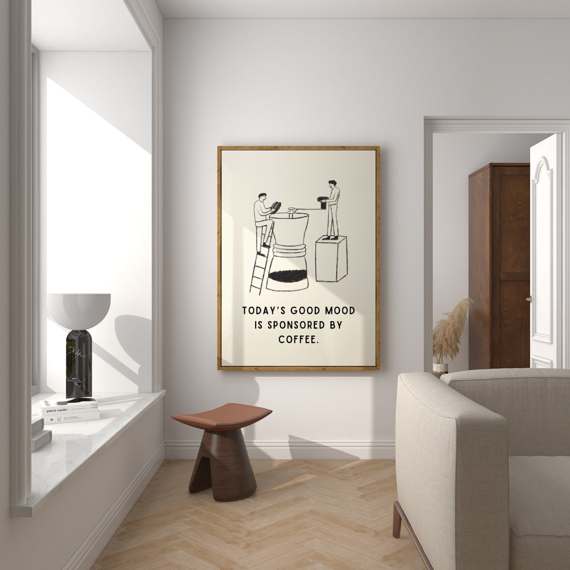 Funny Coffee Minimalist Travel Poster - Image 3