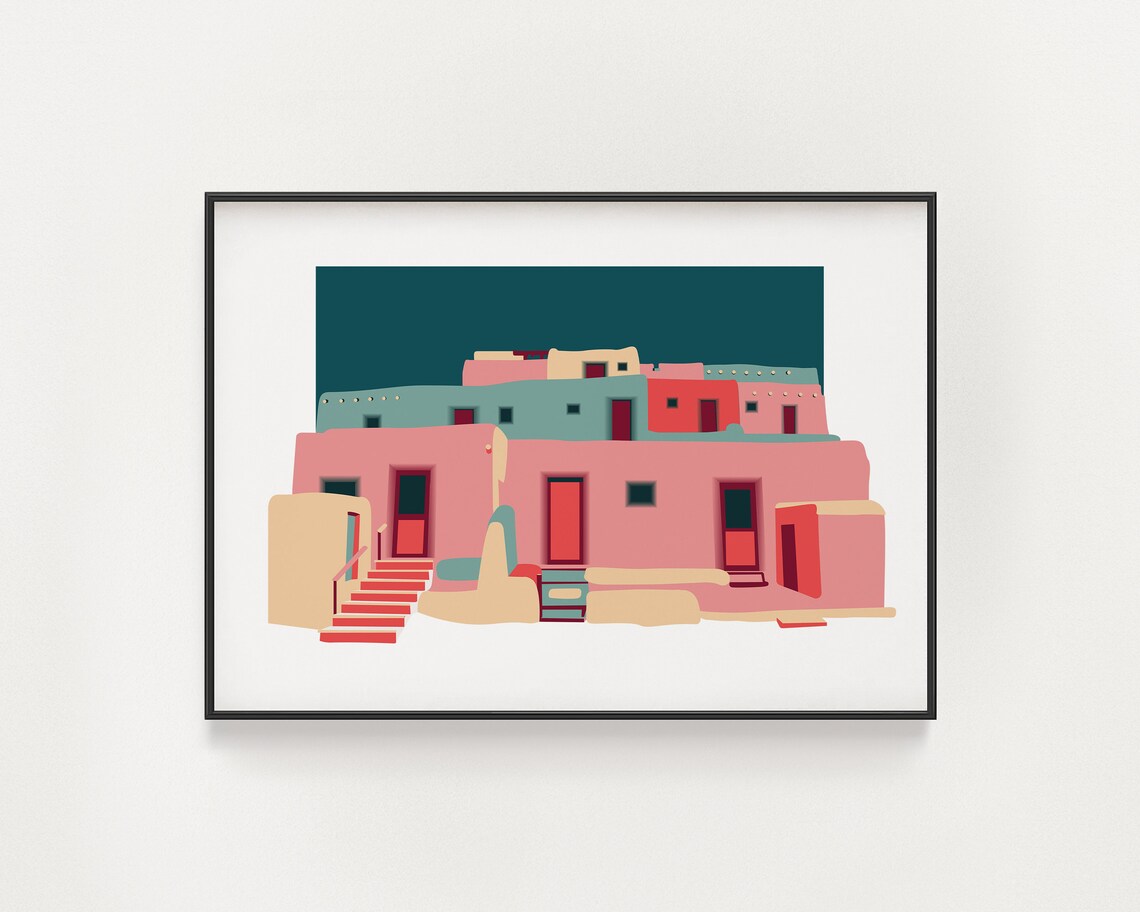 Taos Pueblo Adobe Architecture, Wall Art Print