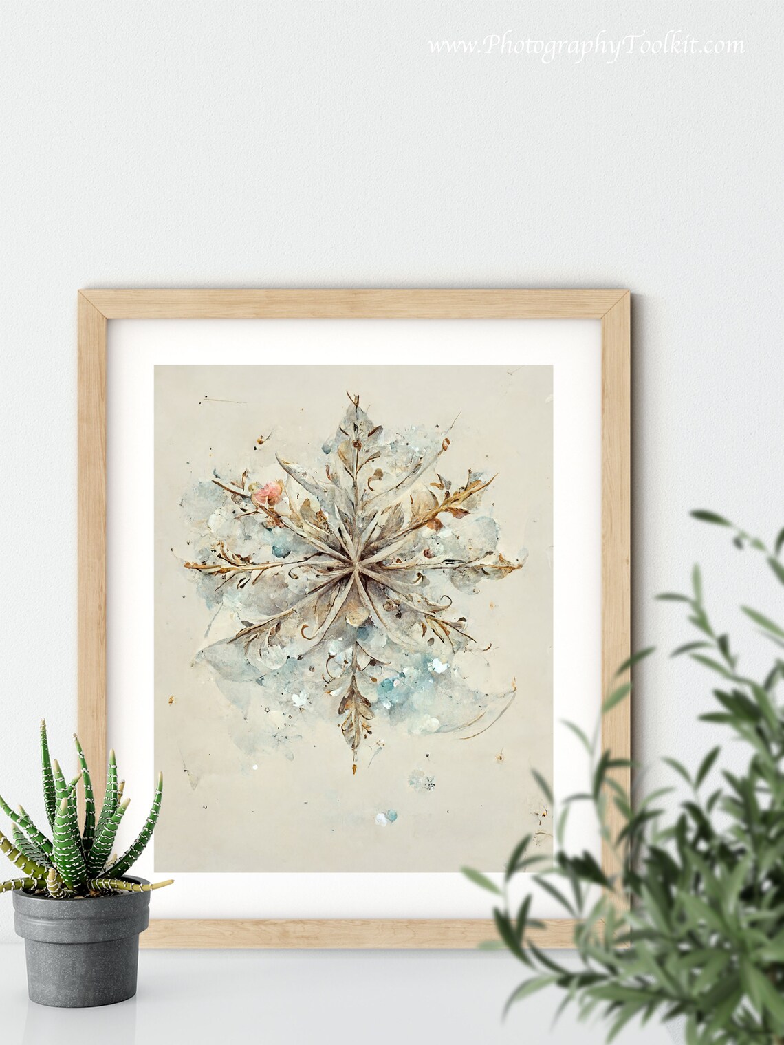 Snowflake Print, Winter Christmas Wall Decor - Image 5