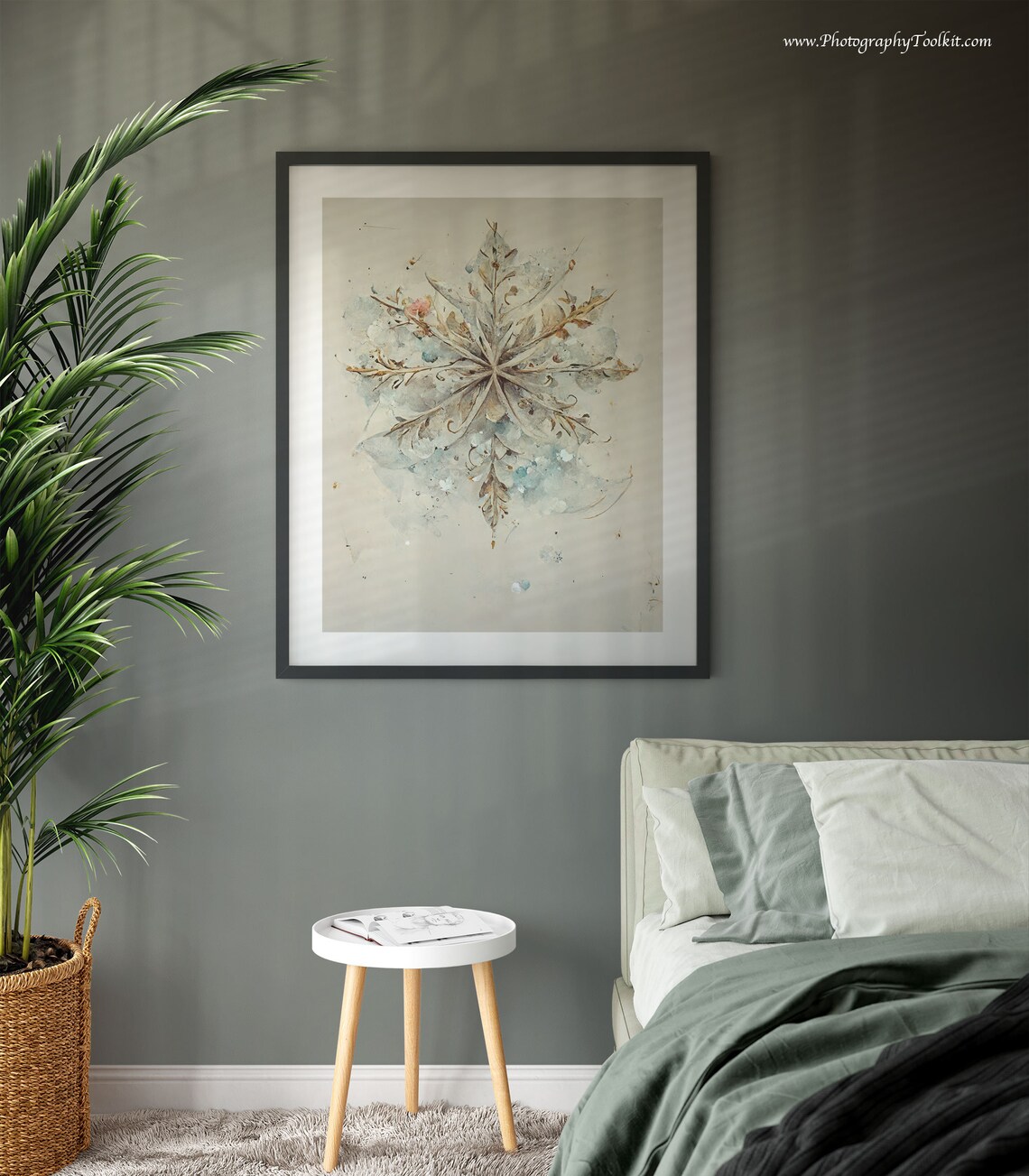 Snowflake Print, Winter Christmas Wall Decor - Image 3