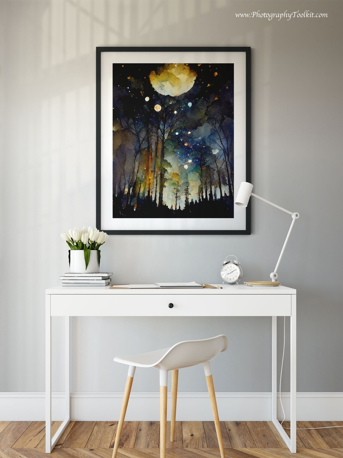 Night Sky Star Patterns Poster, Full Moon Magic - Image 2
