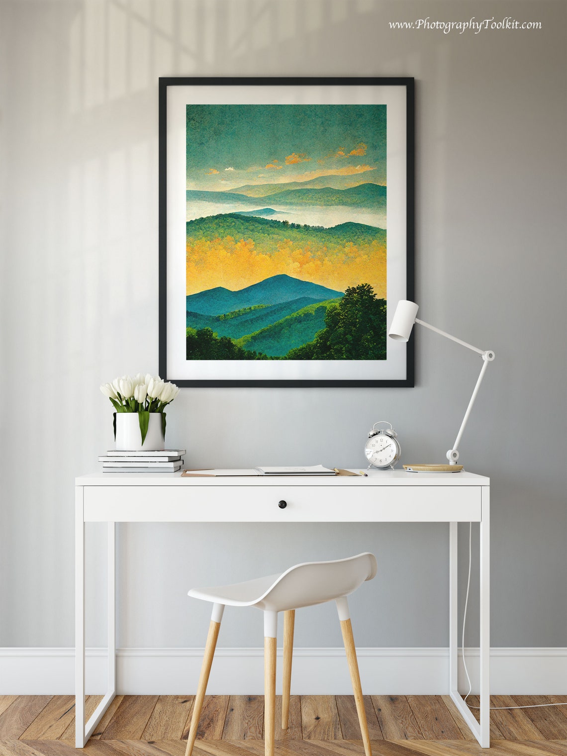 Shenandoah Valley Green Ridges Golden Light Vintage Travel Poster - Image 2