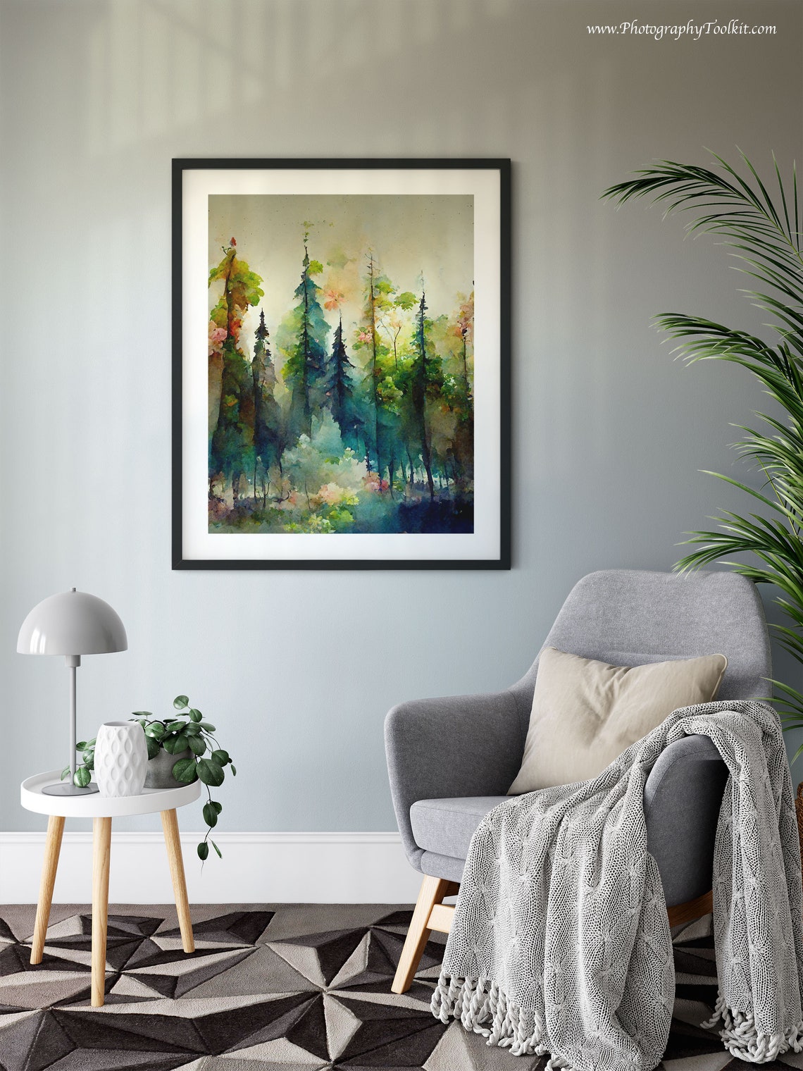Forest Print Landscape Art Print Forest Art Print Forest Oil Painting Colorful Nature Art Woodland Art Nature Art Colorful Trees - Image 6