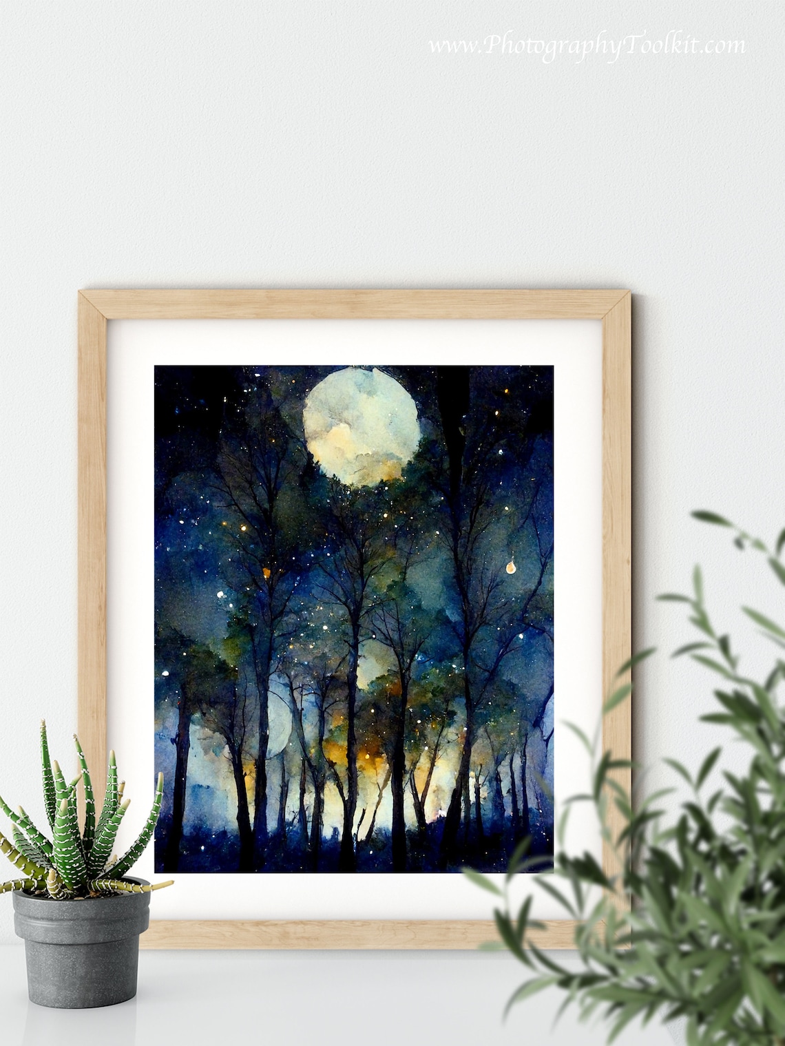 Night Sky Star Patterns Art Print, Full Moon - Image 5