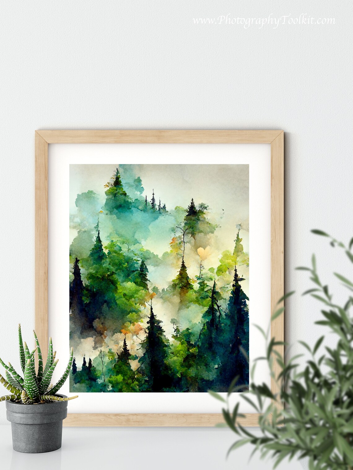 Winter Forest Watercolor Landscape Art Print - Image 5