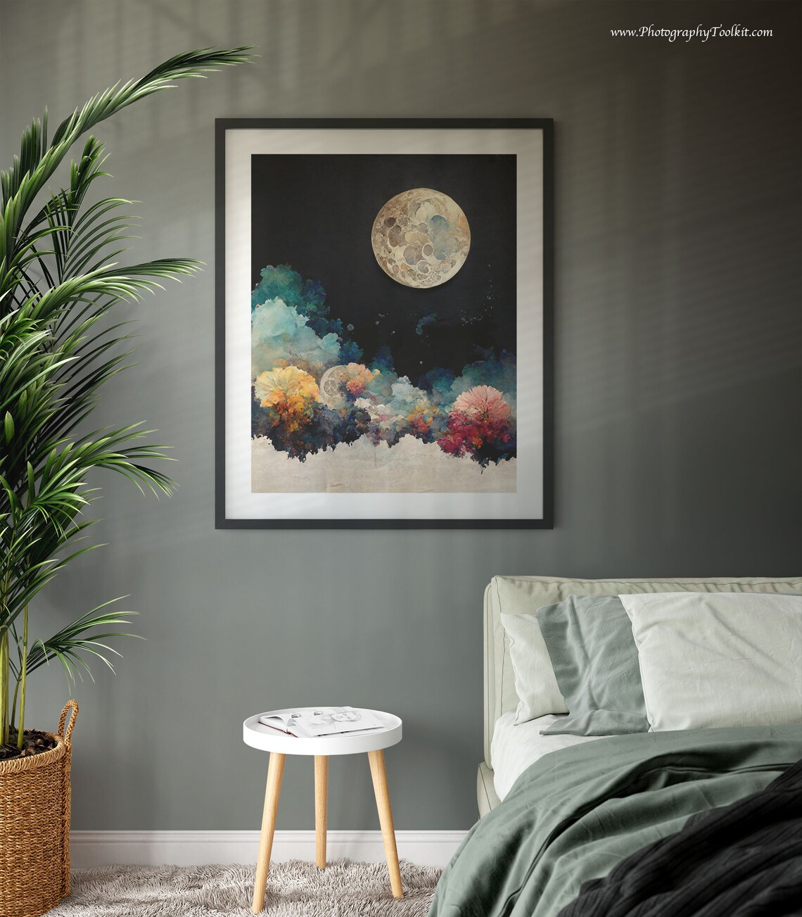 Night Moon Print, Boho Moon Phase Wall Art - Image 3