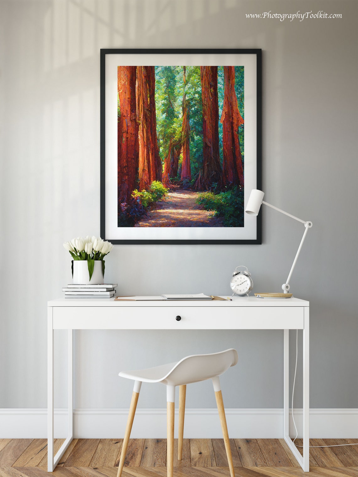 Redwood Tree Wall Art Redwood National Park Travel Poster Vintage Travel Print Poster Eureka California Redwood Forest Print State Park - Image 2
