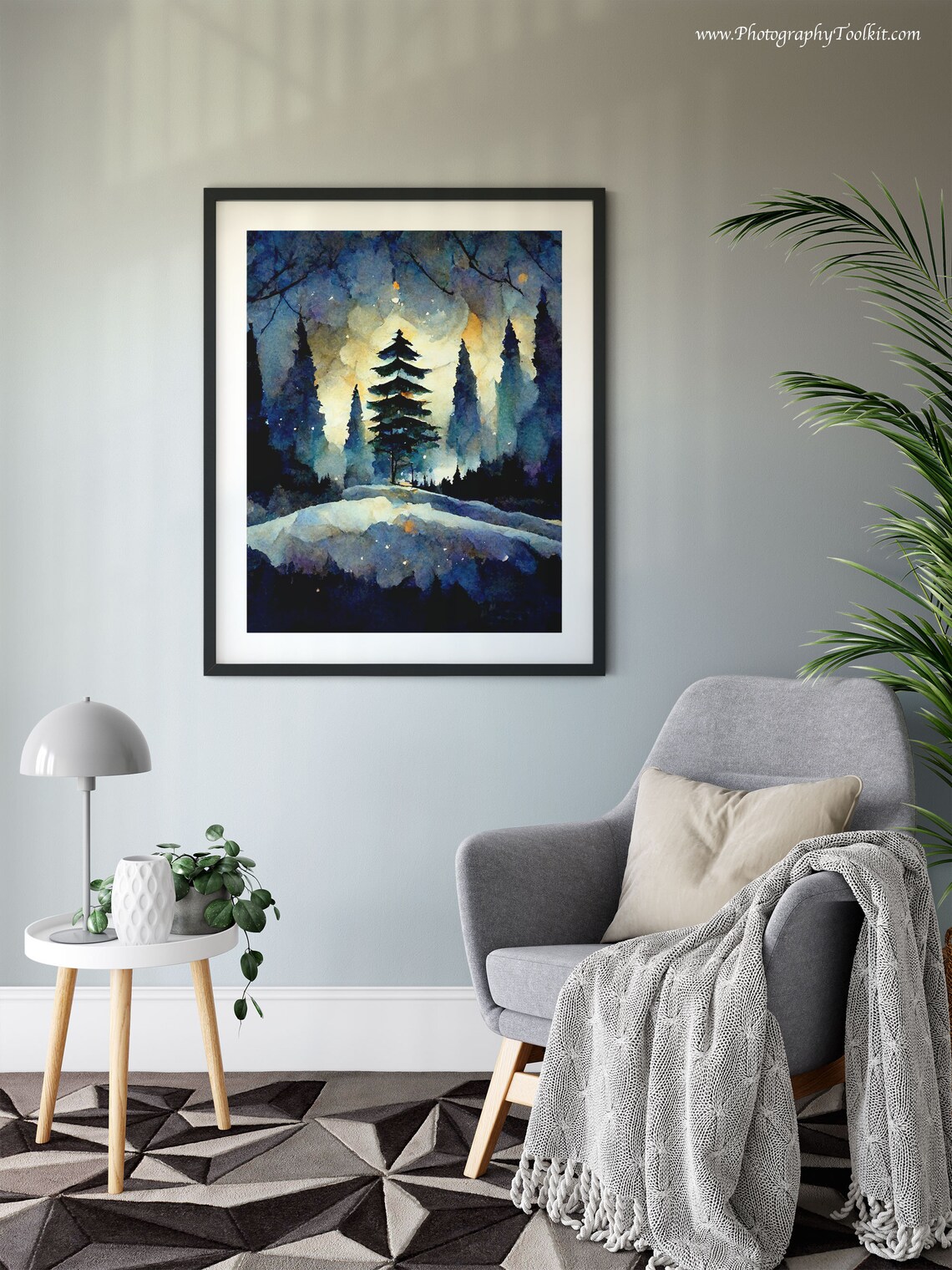 Winter Landscape Art Print, Snowy Pine Trees - Image 6