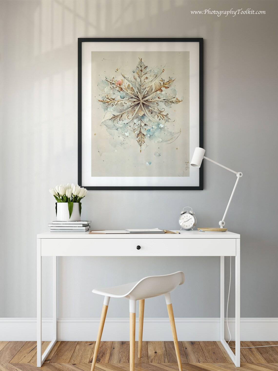 Snowflake Print, Winter Christmas Wall Decor - Image 2