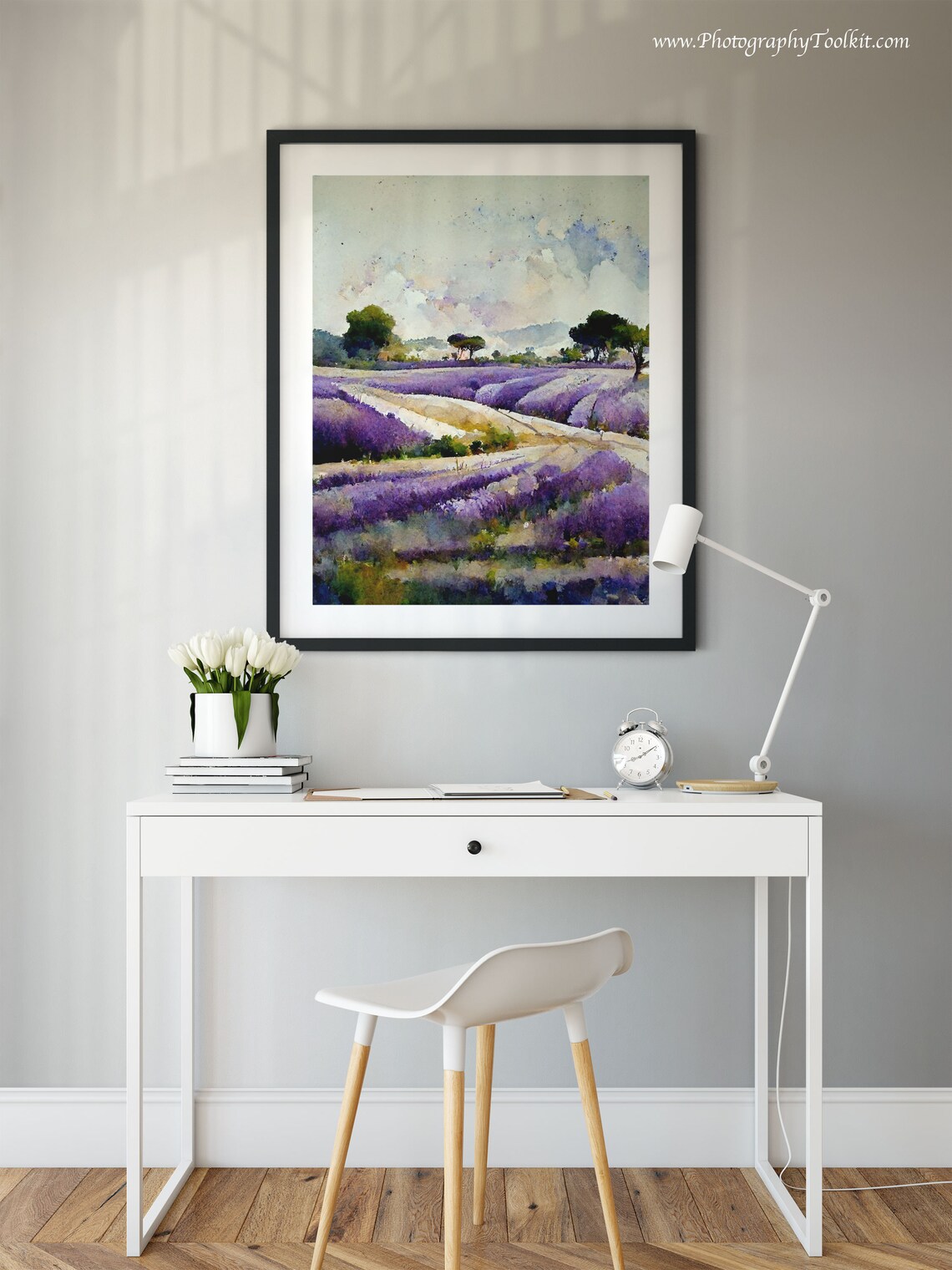 Lavender Field Spring Landscape Art Print - Image 2